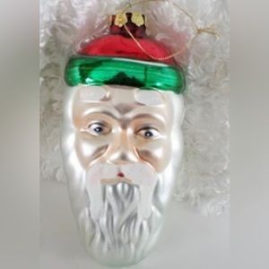 Vintage Large Glass Santa Head
Ornament
